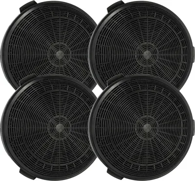 Four circular charcoal filters arranged in a diamond pattern.