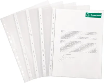 Produktbild von EXACOMPTA Prospekthülle DIN A4 PP genarbt transparent 100 Hüllen