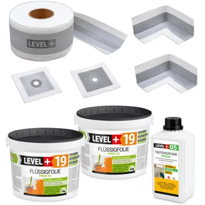 Produktbild von Dichtset Innen Außen Abdichtungset Flüssigfolie 8kg Wasserdicht Dichtband SET508