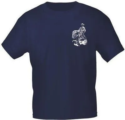 Produktbild von T-Shirt mit Print - Westernreiten - aus der ©Kollektion Bötzel - 09949 dunkelblau - Gr. S-XXL Größe - XL