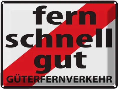 Produktbild von vianmo Blechschild 30x40 cm Fern Schnell Gut Güterfernverkehr Warnschild Hinweisschild Sicherheit Vorsicht