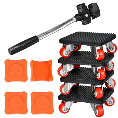 Produktbild von Möbelroller Möbelrollen Möbelheber - Set mit 4 Stück - 500 kg - Schwarz - Für schwere Möbel