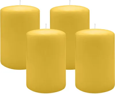 Produktbild von 4er Set Adventskranzkerzen Mostard Senf Ø 100 x 150 mm