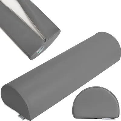 Produktbild von Habys Lagerungsrolle Halbrund, Nackenrolle, Knierolle, Lagerungskissen | für Massage und Therapie | Kniehalbrolle, 60x18x12cm | Grau
