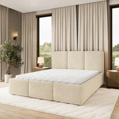 Produktbild von Masseno Polsterbett MORENA Q 180x200 cm, Polsterbett mit Bettkästen - Creme, QUELLE 02