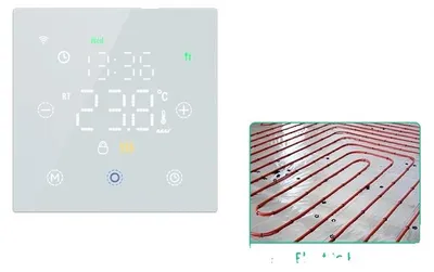 Obrázok produktu pre Termostat pre podlahové kúrenie, kompatibilný s hlasovým ovládaním, diaľkové ovládanie teploty, elektrické kúrenie