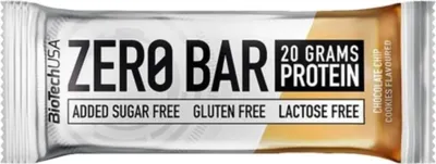 Image de BioTech Zero Bar 50 g chocolate chip cookies