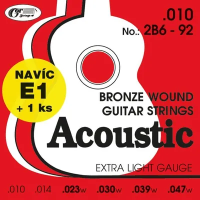 Produktbild von Akustikgitarrensaiten Super Light .010-.047 mit Zusatzsaite E1, Modell 2B6-92