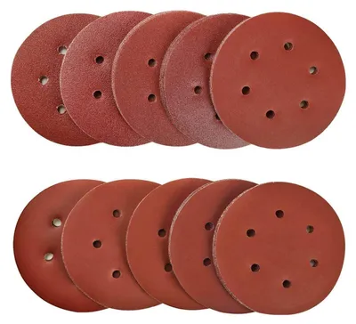 Image de SPTA, lot de 100 disques abrasifs, 150 mm, grain adapté aux ponceuses excentriques, 6 trous