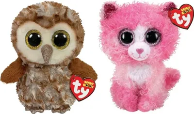 Produktbild von Ty - Stofftiere - Beanie Boo's - Percy Owl & Reagan Cat