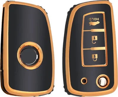 Produktbild von Dutch Shield - TPU Autoschlüssel Hülle für das Nissan Schlüssel -  Schutzhülle Schlüsselhülle Cover B3B Gold, Schwarz