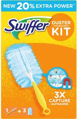 Produktbild von Swiffer Staubmagnet Starter Set 1 Handgriff + 3 Tücher