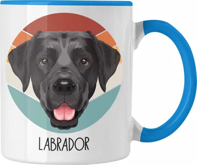 Produktbild von Trendation - Labrador Besitzer Tasse Geschenk Lustiger Spruch Geschenkidee Labrador Mama Papa (Blau)