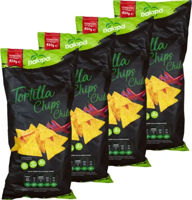 Produktbild von Palapa Tortilla Chips mit Chili Geschmack Maismehl 450g 4er Pack