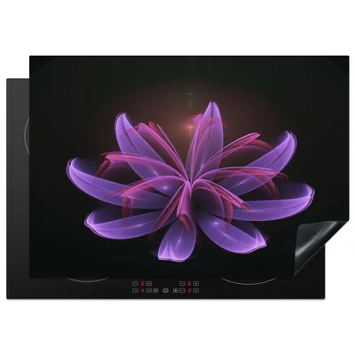 Produktbild von KitchenYeah© Herdabdeckplatte Lila Deadhead Blume , 75x52cm, Küche Deko, Glaskeramikkochfeld Herdabdeckung, Abdeckplatte fùr Kochfeld