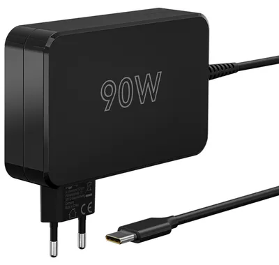 Image de Goobay 65420 Chargeur USB-C™ pour ordinateur portable (90 W) noir, 1,8 m - Adaptateur secteur compact pour ordinateur portable avec fonction de charge rapide (Power Delivery)