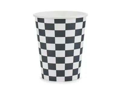 Produktbild von Schachbrettbecher, 220 ml, Mix (1 Packung / 6 Stk.)