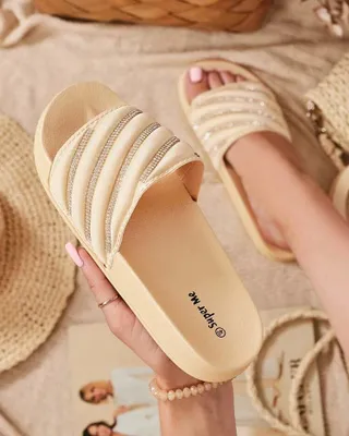 Produktbild von Goldene Damenhausschuhe mit Zirkonia Mytaris - Schuhe, Größe 38