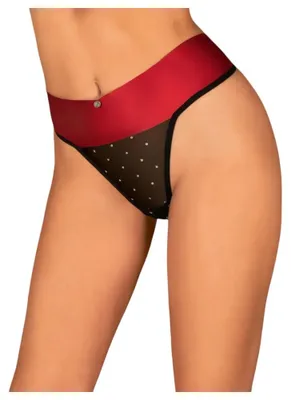 Productafbeelding van Tanga met y strik - Zwart/Rood