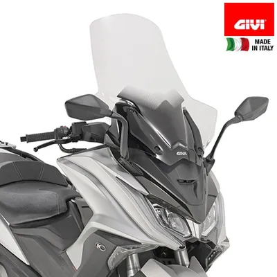 Immagine prodotto di Parabrezza GIVI trasparente 70x66cm con paramani per Kymco AK 550 ETS