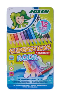 Produktbild von JOLLY Buntstifte Supersticks AQUA - 12 versch. Farben, Schulstifte