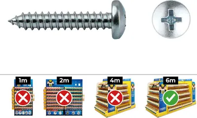 Image de Vis Cylindrique Philips 5.5x50 Zinguée Fixation Polyvalente, Tête Philips, Zinguée - Celo