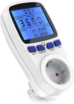 Produktbild von Bearware Energiekostenmessgerät - Display mit Hintergrundbeleuchtung - Stromverbrauchszähler - Energiekosten Anzeige - Stromzähler - 3680W