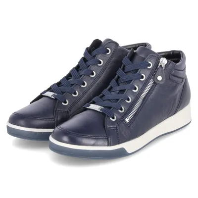 Obrázok produktu pre Ara Dámske vysoké tenisky Blue Smooth Leather Veľkosť: 5