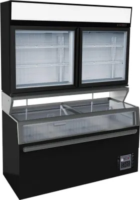 Produktbild von Wandtiefkühlung Schwarz 2 Glastüren
