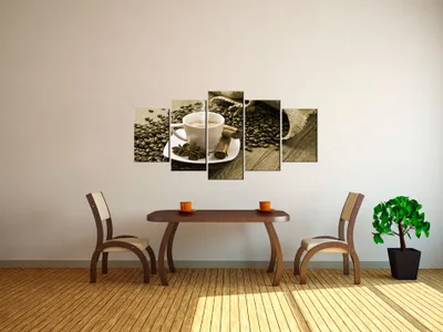 Produktbild von Akustikbild Küche 200x100 cm Bilder Akustikschaum Hochleistungsschallabsorber Schallschutz Leinwand 5 tlg Wandbild Raumakustik Schalldämmung 030207-37
