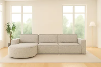 Productafbeelding van Kaiser Möbel Hoekbank Cursal Round, L-vormig, bekleding: stof Artico, kleur: beige, uitvoering: links