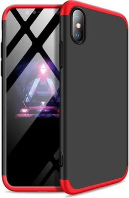 Produktbild von Hülle für iPhone XS Max 360 Grad Schutz mit Displayglas Schutzglas Bumper Cover iPhone XS Max Farbe: Schwarz, Rot