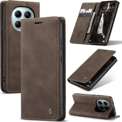 Obrázek produktu pro Pouzdro pro Xiaomi Redmi Note 15 5G/4GCoffee, RetroPolyuretanKožené Pouzdro s Funkcí Stojánku bronz