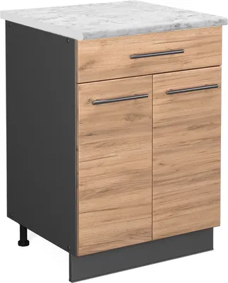 Produktbild von Küchenunterschrank Vicco Fame-Line Goldkraft Eiche 60 cm mit Schublade, AP Marmor, Model 46489