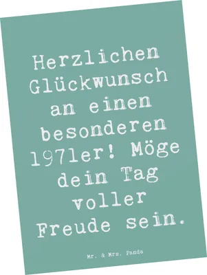 Produktbild von Mr. & Mrs. Panda Postkarte Spruch 1971 Geburtstag - Meeresbrise - Geschenk, Grußkarte, Nostalgie, Geburtsjahr, Happy Birthday, Postkarten, Glückwunsch, Ansichtskarte