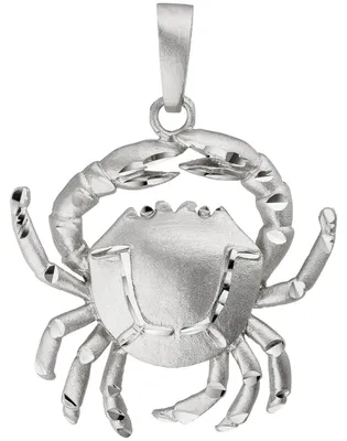 Produktbild von Anhänger Sternzeichen Krebs aus 925 Silber, Halsschmuck rhodiniert teilmattiert
