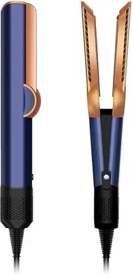 Image de Lisseur et sèche-cheveux, température maximale 200 °C, technologie d'ions négatifs, EU bleu