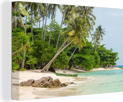 Zdjęcie produktu dla OneMillionCanvasses® - Obraz na płótnie - Fototapeta na płótnie - Palmy - Plaża - Lato - Tropikalny - 150x100cm - Fotografia na płótnie