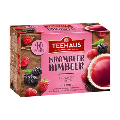 Produktbild von Teehaus Brombeer Himbeer Früchtetee fruchtig frisch aromatisiert 90g