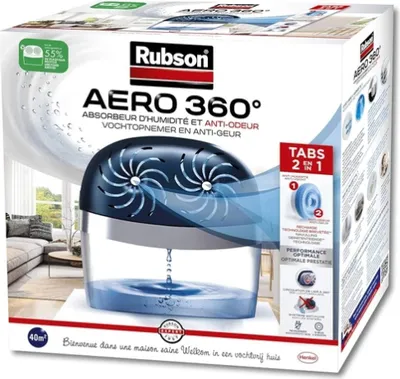 Obrázok produktu pre Rubson AERO 360°, pohlcovač vlhkosti (jednotka), pohlcovač vlhkosti, 40 m², 123 mm, 283 mm, 270 mm