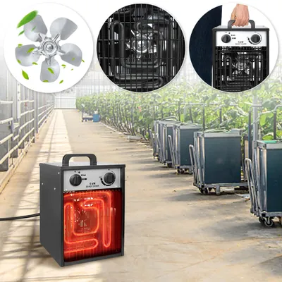 Obrázek produktu pro LZQ Fan Heater Electric Heater 5KW 400V - stavební ohřívač Elektrický ohřívač Sálavý ohřívač Fan Heater s termostatem a 3 úrovněmi ohřevu, černý