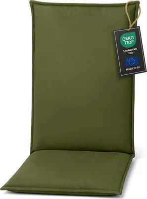 Obrázek produktu pro Pillows24 Polštář pro venkovní židle -120x50x8 cm / Tmavě zelená - Polštář, sedák na židli, sedák na zahradní nábytek, zahradní židle