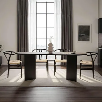 Immagine prodotto di Skye Decor, Sabella - Wood Black, tavolo da pranzo, legno nero, piano in melamina al 100%, 200 x 90 x 75 cm