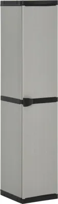 Image de Armoire de rangement de jardin 3 étagères Gris/noir 34x40x168cm