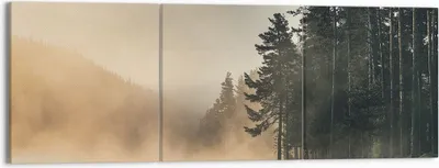 Produktbild von Bild auf Leinwand - Leinwandbild - 3 Teile - Nebel See Wald - 150x50cm - Wand Bild - Wanddeko - Wandbilder - Leinwanddruck - Bilder - Wanddekoration - Leinwand bilder - Wandbild - CA150x50-4440