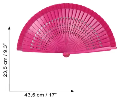 Produktbild von Fächer - Wedel - faltbarer Fächer - Handfächer - einfarbig - groß - Delfin - pink