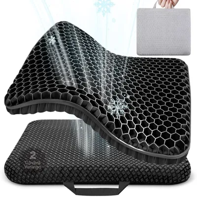 Productafbeelding van Gel Zitkussen met Antislip Hoes, Ademend en Ergonomisch voor Bureaustoel