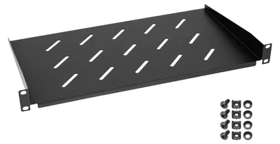 Fachboden für Serverschrank 19 Zoll 1 HE HMF 65499 48.3 x 25 x 4.5 cm Schwarz