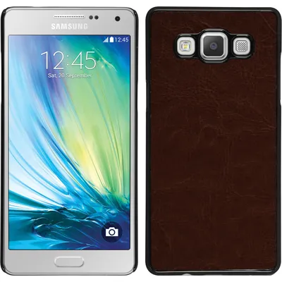 Produktbild von PhoneNatic Case kompatibel mit Samsung Galaxy A5 (A500) - Hülle braun Lederoptik Hard-case + 2 Schutzfolien