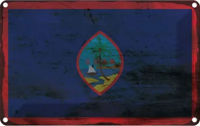 Produktbild von vianmo Blechschild 20x30 cm Guam Rost Flagge Fahne Wappen